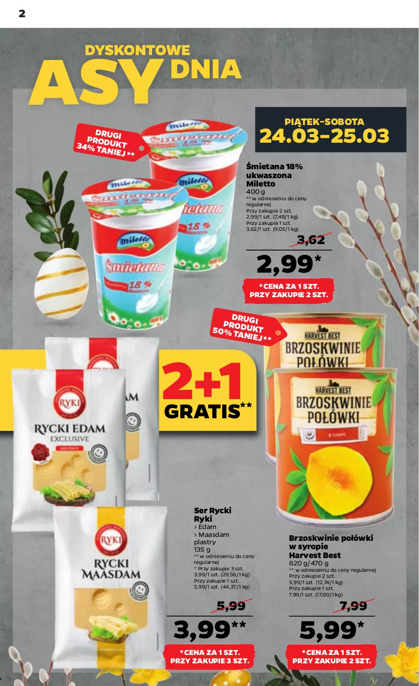 Gazetka promocyjna Netto - Artykuły spożywcze - ważna 23.03 do 29.03.2023 - strona 2 - produkty: Brzoskwinie, Edam, Gra, Maasdam, Ser, Syrop