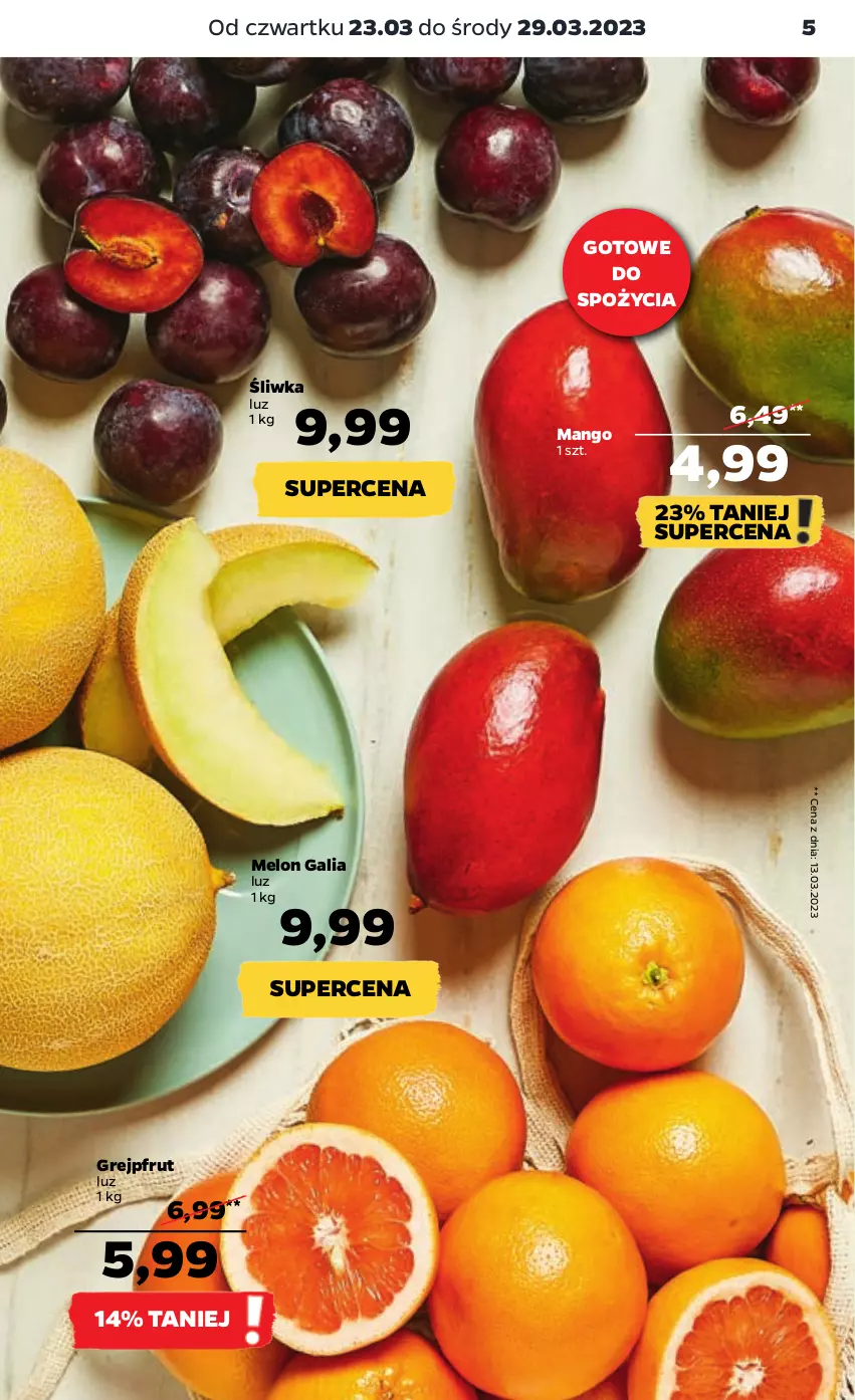 Gazetka promocyjna Netto - Artykuły spożywcze - ważna 23.03 do 29.03.2023 - strona 5 - produkty: Grejpfrut, Mango, Melon