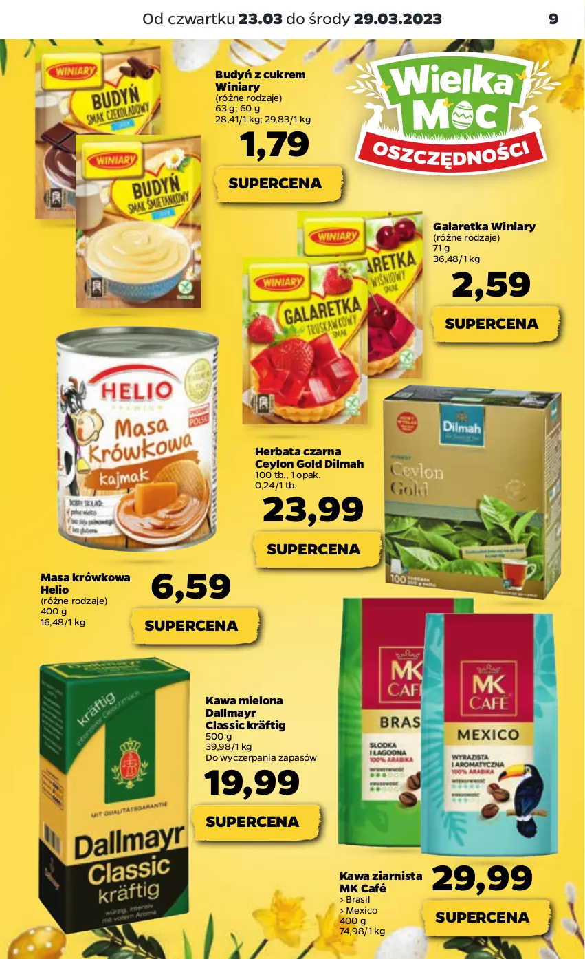 Gazetka promocyjna Netto - Artykuły spożywcze - ważna 23.03 do 29.03.2023 - strona 9 - produkty: Budyń, Dallmayr, Dilmah, Gala, Galaretka, Helio, Herbata, Herbata czarna, Kawa, Kawa mielona, Kawa ziarnista, Masa krówkowa, Winiary