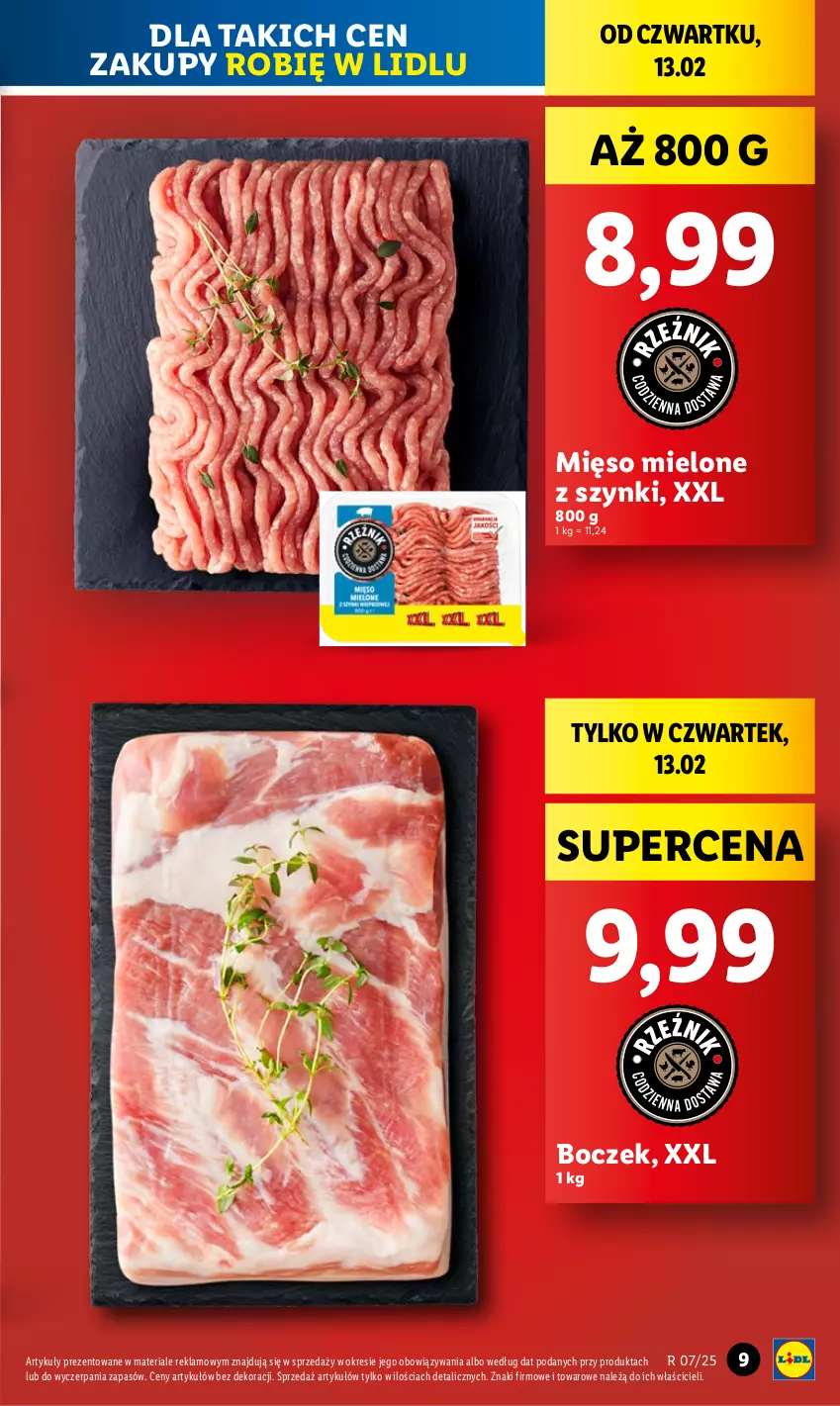 Gazetka promocyjna Lidl - GAZETKA - ważna 13.02 do 15.02.2025 - strona 11 - produkty: Boczek, Mięso, Mięso mielone, Mięso mielone z szynki