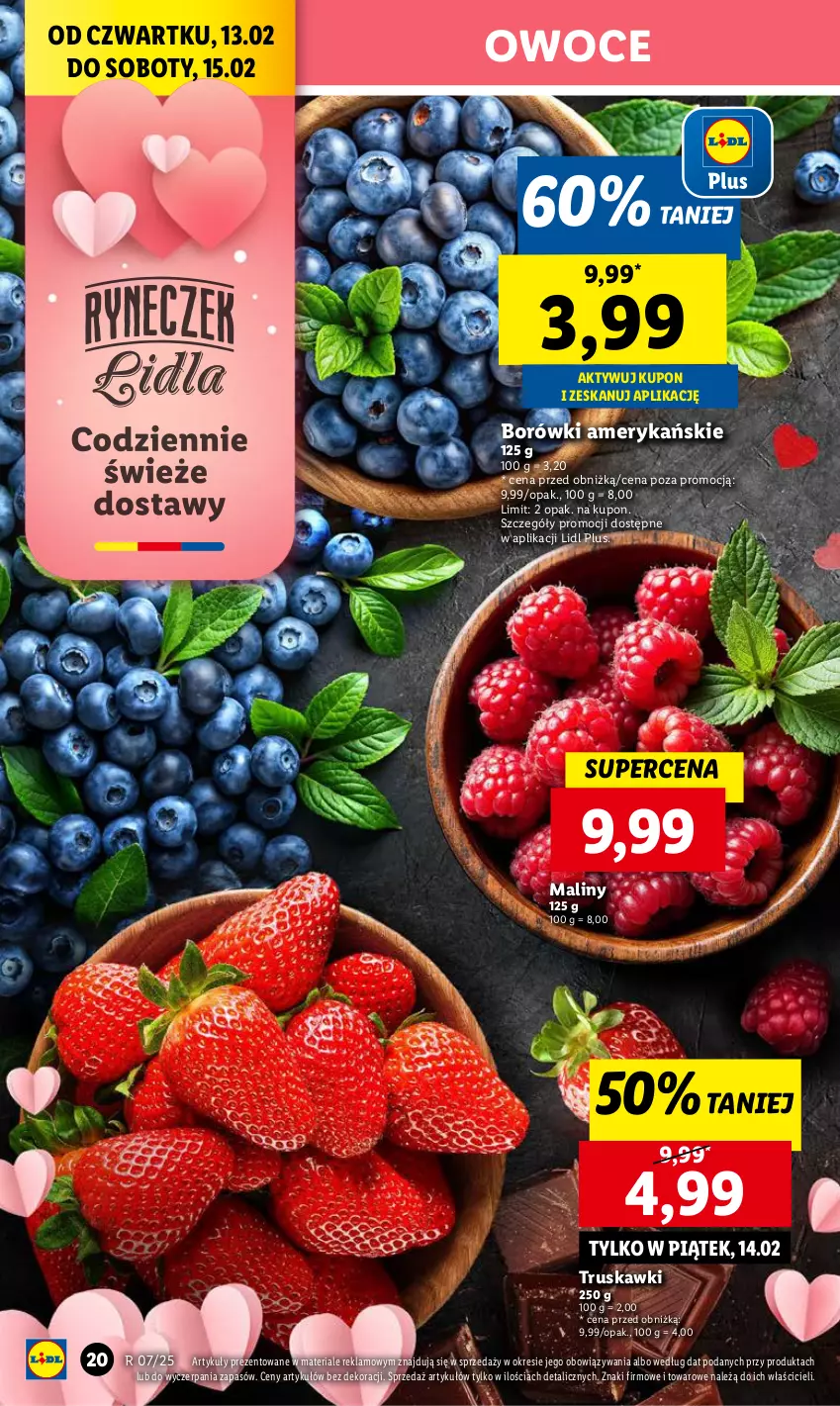 Gazetka promocyjna Lidl - GAZETKA - ważna 13.02 do 15.02.2025 - strona 24 - produkty: Maliny, Owoce, Truskawki