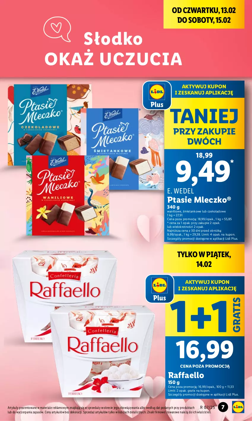 Gazetka promocyjna Lidl - GAZETKA - ważna 13.02 do 15.02.2025 - strona 9 - produkty: E. Wedel, Fa, Gra, Mleczko, Ptasie mleczko, Raffaello