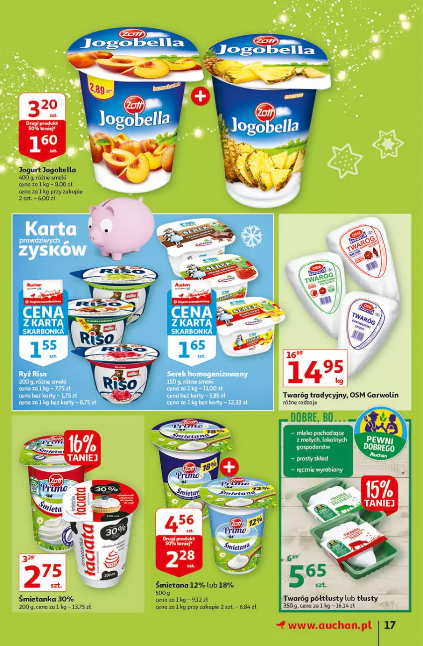 Gazetka promocyjna Auchan - Magia stołu wigilijnego Hipermarkety - ważna 16.12 do 24.12.2021 - strona 17 - produkty: Bell, Bella, Jogobella, Jogurt, Ryż, Twaróg, Twaróg półtłusty