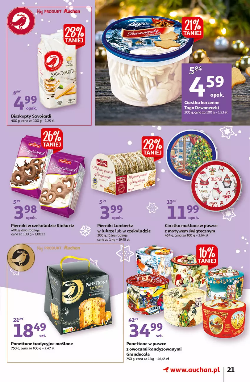 Gazetka promocyjna Auchan - Magia stołu wigilijnego Hipermarkety - ważna 16.12 do 24.12.2021 - strona 21 - produkty: Biszkopty, Ciastka, Gra, Inka, Piernik, Pierniki w czekoladzie, Tago