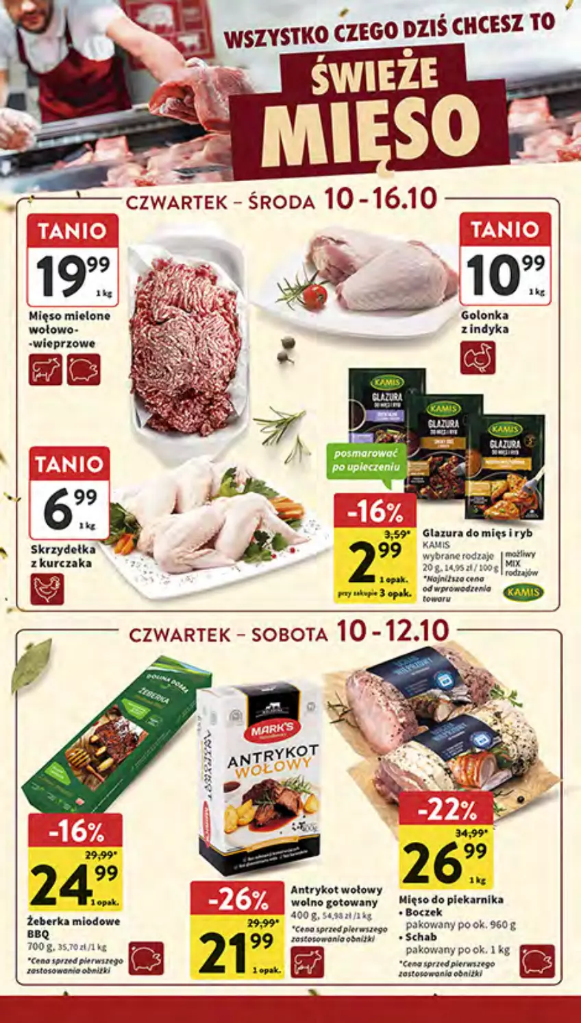 Gazetka promocyjna Intermarche - Gazetka Intermarche - ważna 10.10 do 16.10.2024 - strona 14 - produkty: Antrykot wołowy, Fa, Kurczak, Mięso, Mięso mielone, Piekarnik