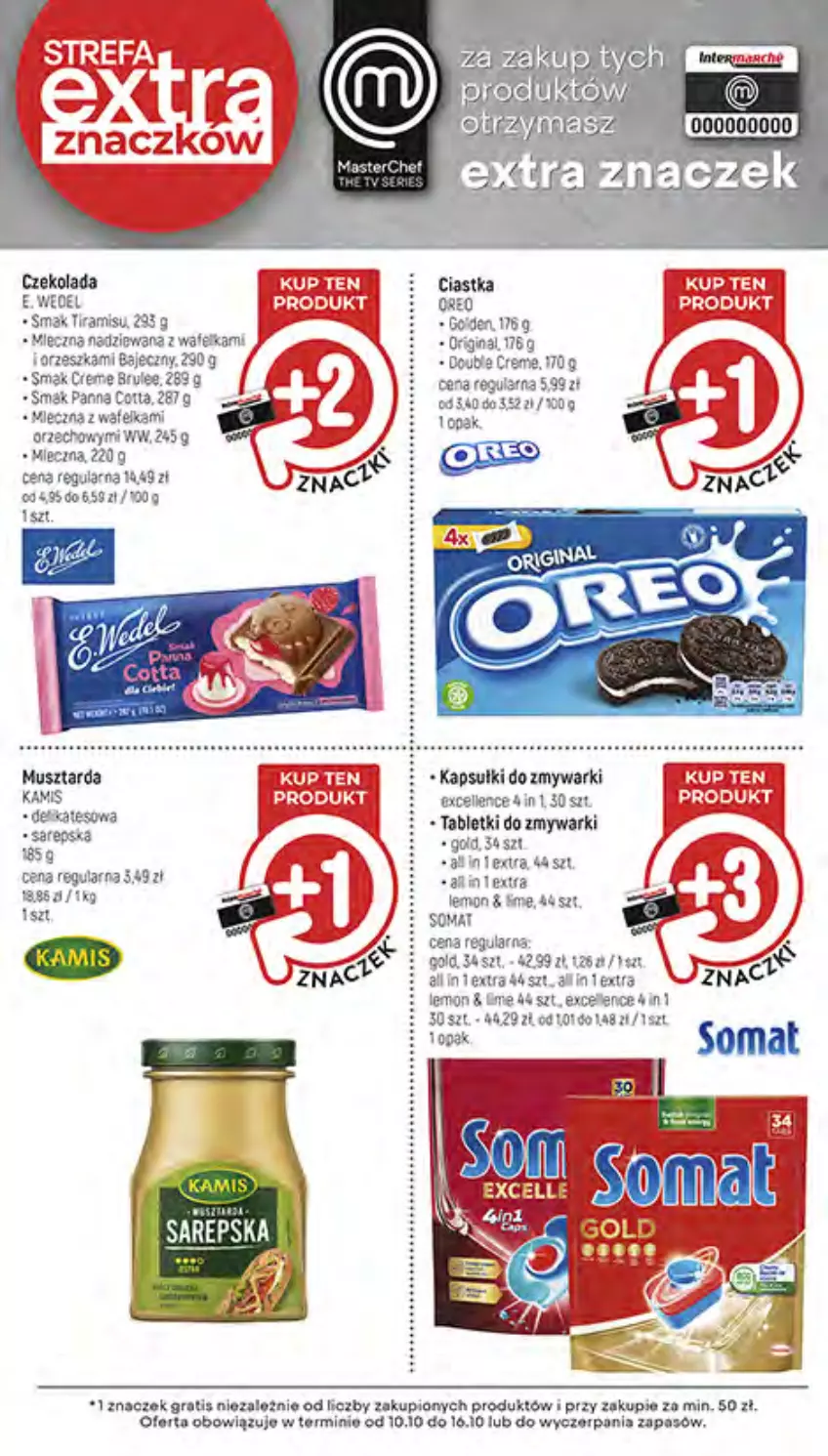 Gazetka promocyjna Intermarche - Gazetka Intermarche - ważna 10.10 do 16.10.2024 - strona 41 - produkty: Czekolada, E. Wedel, Gin, Gra, Kamis, Miecz, Mus, Musztarda, Panna cotta, Somat, Zmywarki