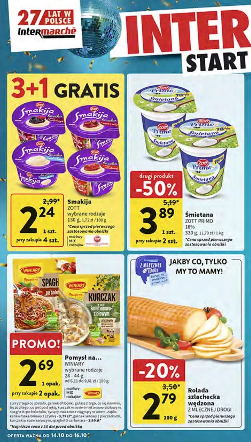 Gazetka promocyjna Intermarche - Gazetka Intermarche - ważna 10.10 do 16.10.2024 - strona 47 - produkty: Garnek, Rolada, Smakija, Sos, Winiary, Zott, Zott Primo