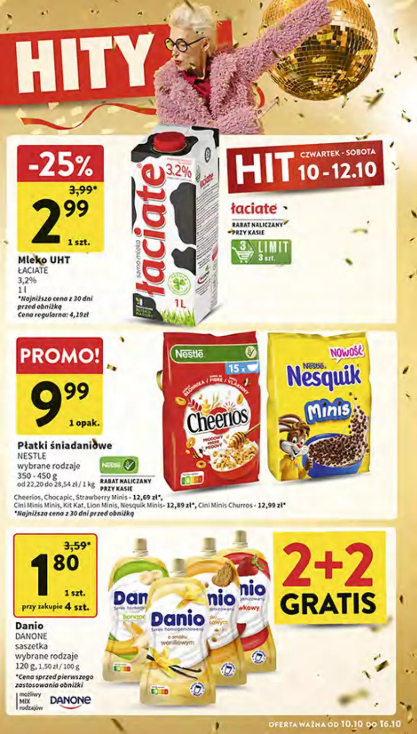 Gazetka promocyjna Intermarche - Gazetka Intermarche - ważna 10.10 do 16.10.2024 - strona 5 - produkty: Cheerios, Cini Minis, Danio, Danone, Gra, Kit Kat, Lion, Mleko, Nesquik