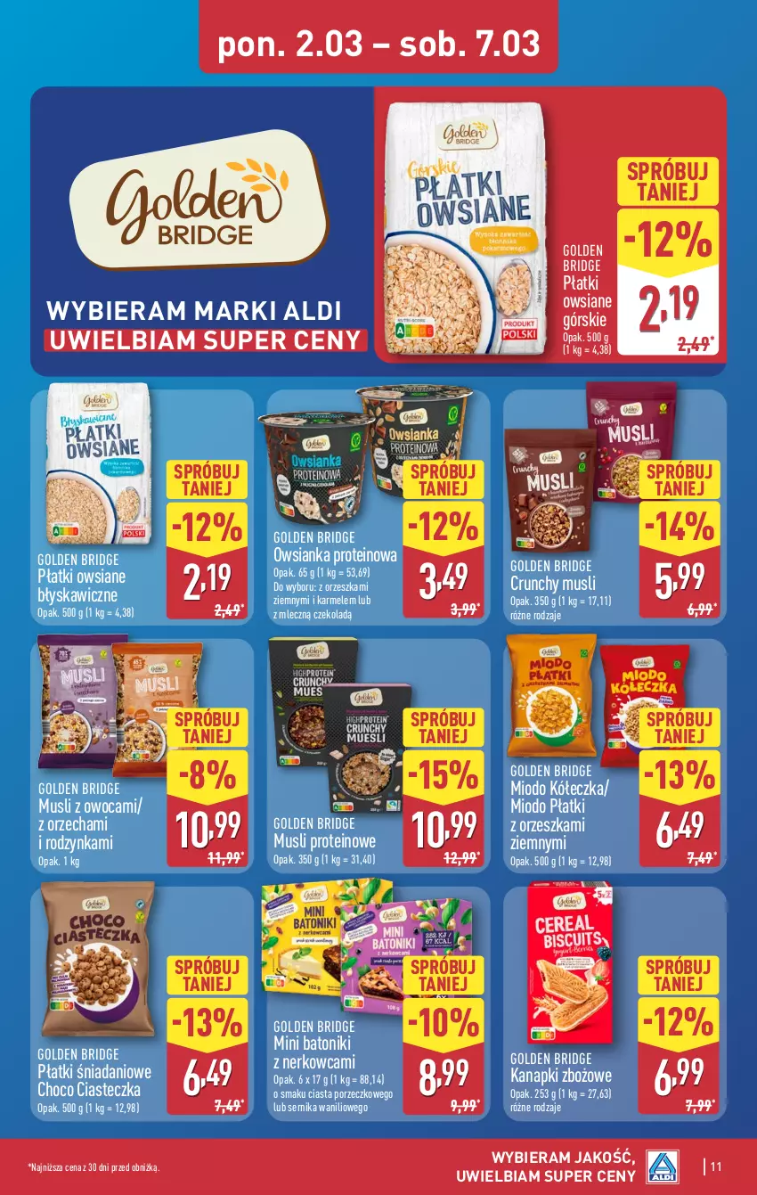 Gazetka promocyjna Aldi - Pełna oferta - ważna 02.03 do 07.03.2026 - strona 11 - produkty: Baton, Danio, Mus, Owsianka, Płatki owsiane, Por, Ser, Tonik