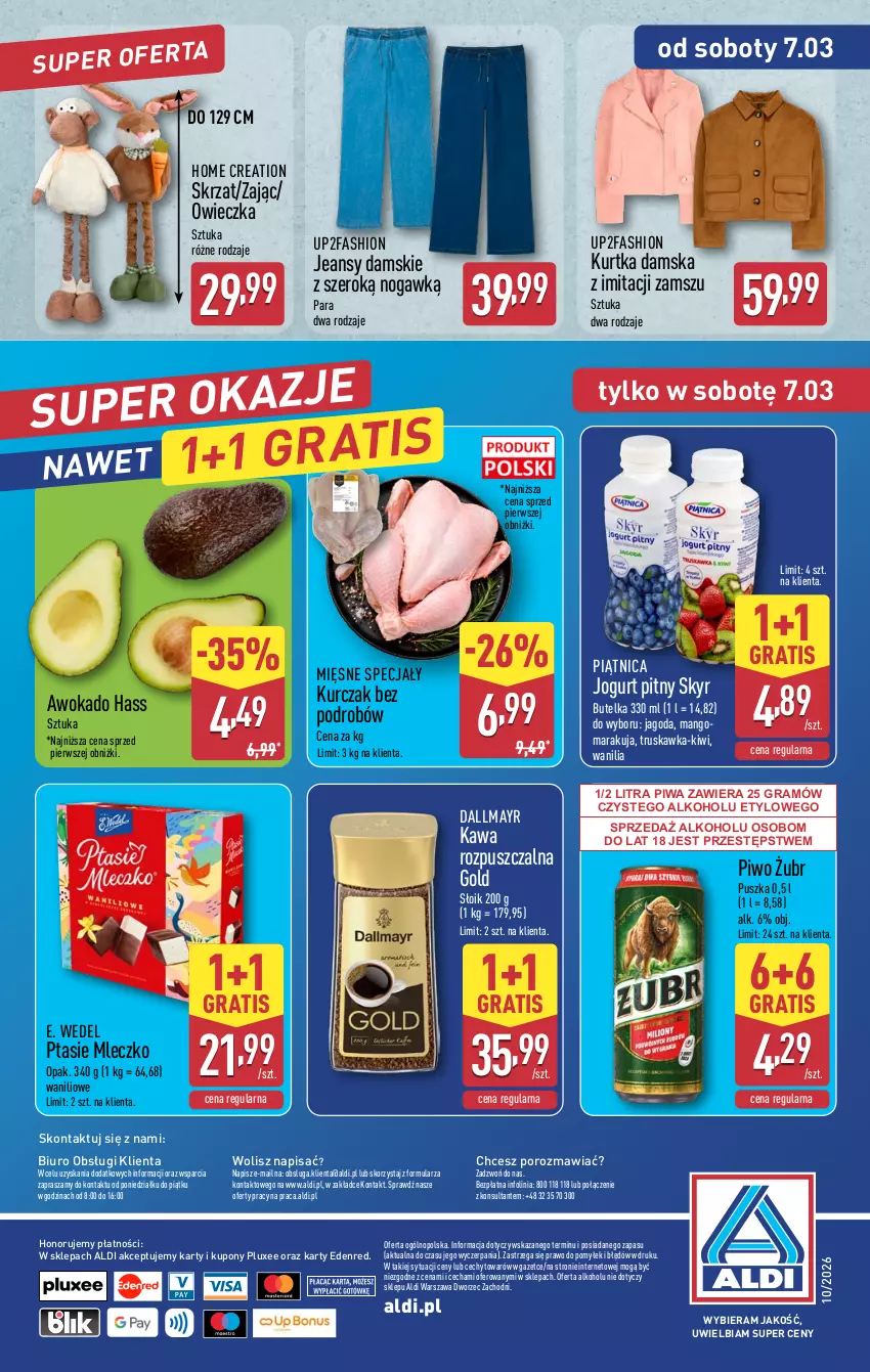 Gazetka promocyjna Aldi - Pełna oferta - ważna 02.03 do 07.03.2026 - strona 41 - produkty: Biuro, Dallmayr, E. Wedel, Fa, Gra, Jogurt, Jogurt pitny, Kawa, Kawa rozpuszczalna, Kiwi, Kurczak, Kurtka, Mango, Mięsne specjały, Mleczko, O nas, Piątnica, Piwa, Piwo, Por, Ptasie mleczko, Skrzat