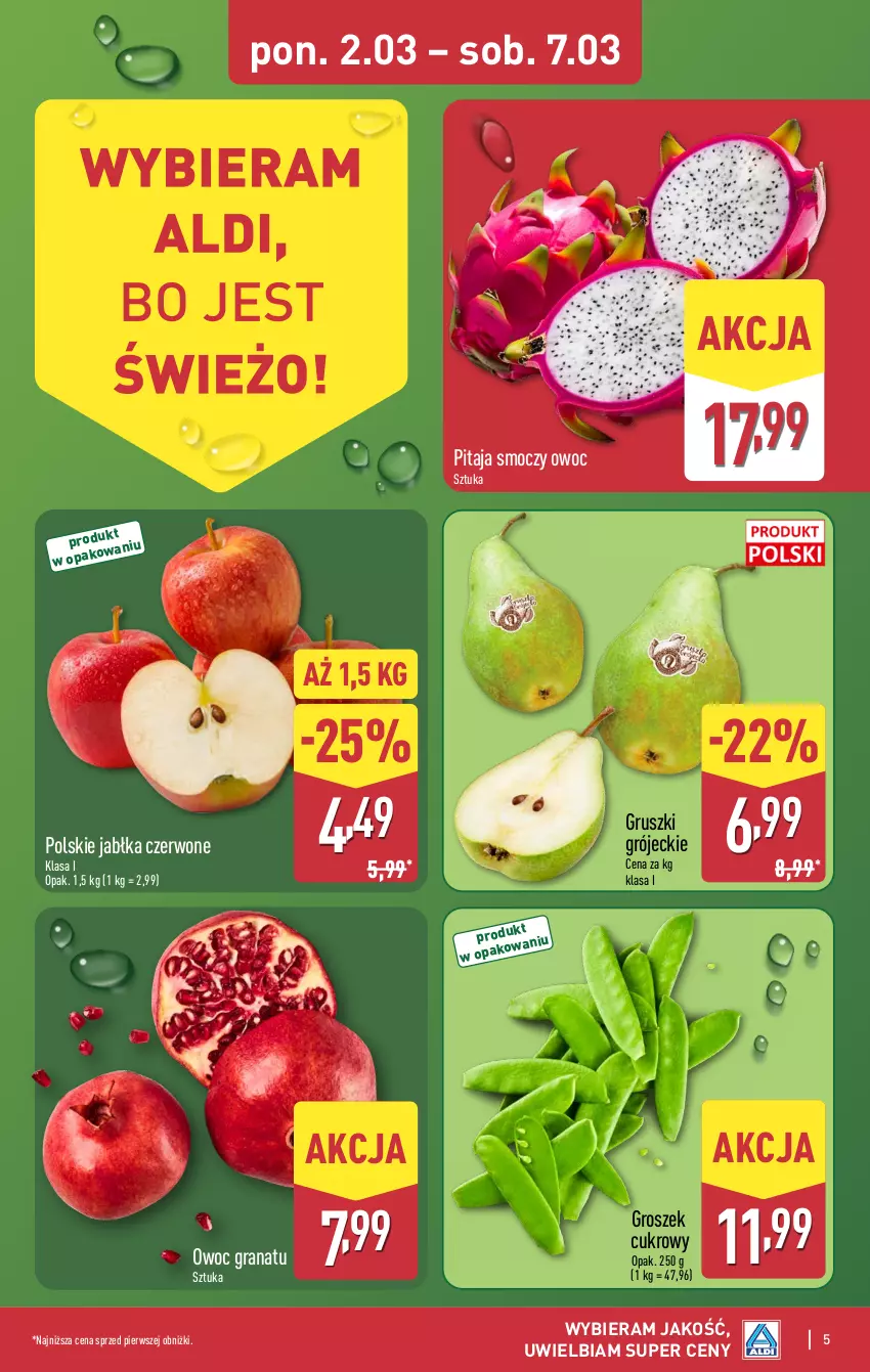 Gazetka promocyjna Aldi - Pełna oferta - ważna 02.03 do 07.03.2026 - strona 5 - produkty: Gra, Granat, Groszek, Gruszki, Jabłka