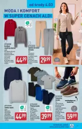 Gazetka promocyjna Aldi - Pełna oferta - Gazetka - ważna od 07.03 do 07.03.2026 - strona 23 - produkty: Sweter, Por, Sneakersy, Kardigan, Dres, Wełna, Moda, Spodnie, Spodnie dresowe, Piżama, Fa
