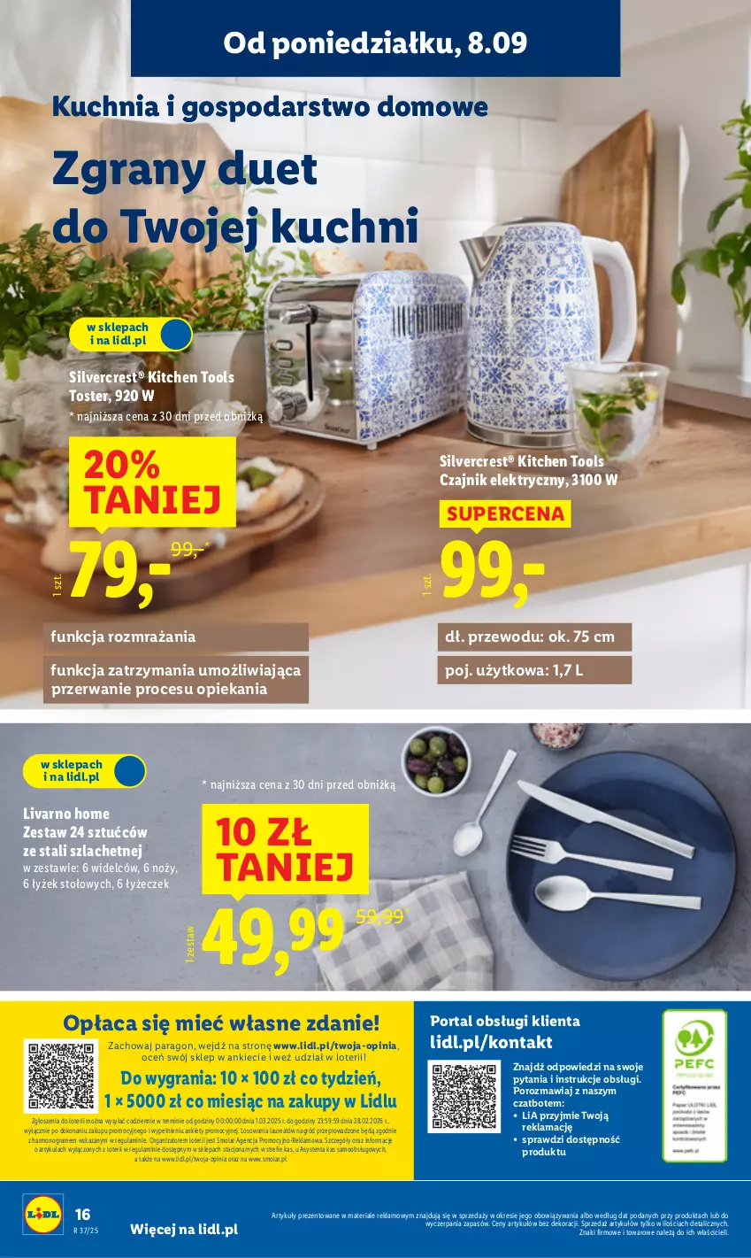 Gazetka promocyjna Lidl - GAZETKA - ważna 08.09 do 13.09.2025 - strona 18 - produkty: Czajnik, Czajnik elektryczny, Gra, Ivar, Kuchnia, Laur, Mola, Noż, Por, Portal, Silvercrest, Toster
