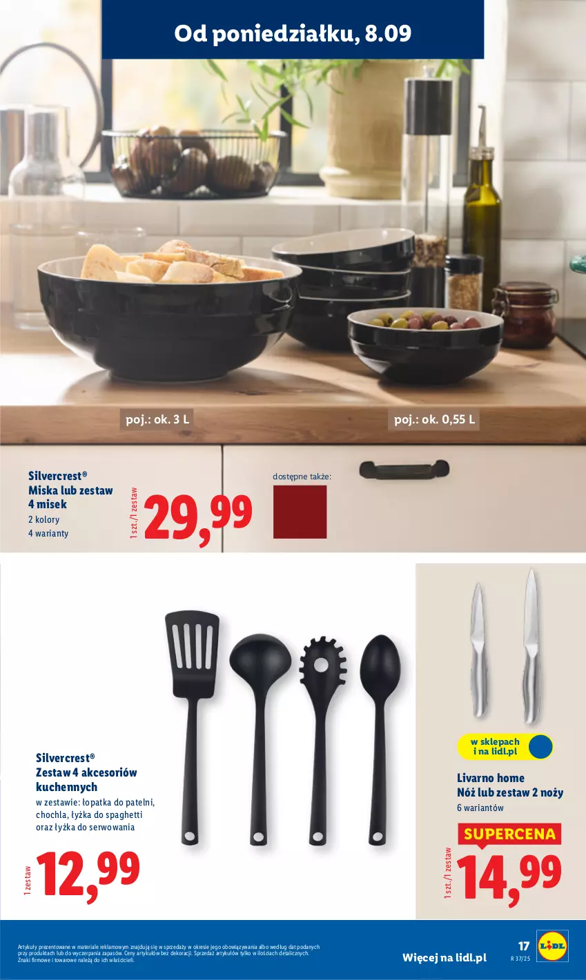 Gazetka promocyjna Lidl - GAZETKA - ważna 08.09 do 13.09.2025 - strona 19 - produkty: Ivar, Miska, Noż, Ser, Silvercrest, Spaghetti