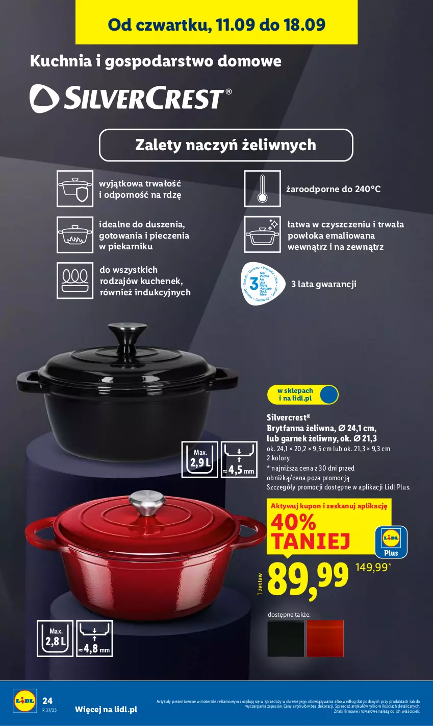 Gazetka promocyjna Lidl - GAZETKA - ważna 08.09 do 13.09.2025 - strona 26 - produkty: Fa, Garnek, Kuchnia, Piec, Piekarnik, Por, Silvercrest