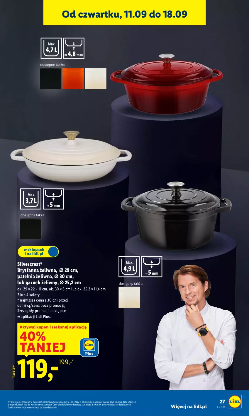 Gazetka promocyjna Lidl - GAZETKA - ważna 08.09 do 13.09.2025 - strona 29 - produkty: Fa, Garnek, Patelnia, Silvercrest