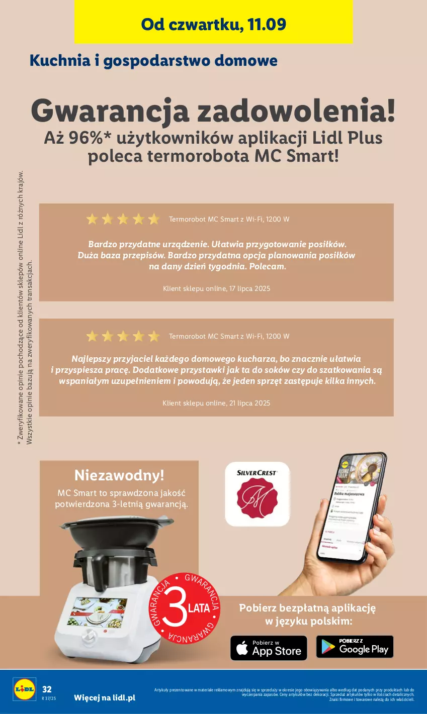 Gazetka promocyjna Lidl - GAZETKA - ważna 08.09 do 13.09.2025 - strona 34 - produkty: Kuchnia, Robot, Sok, Tran