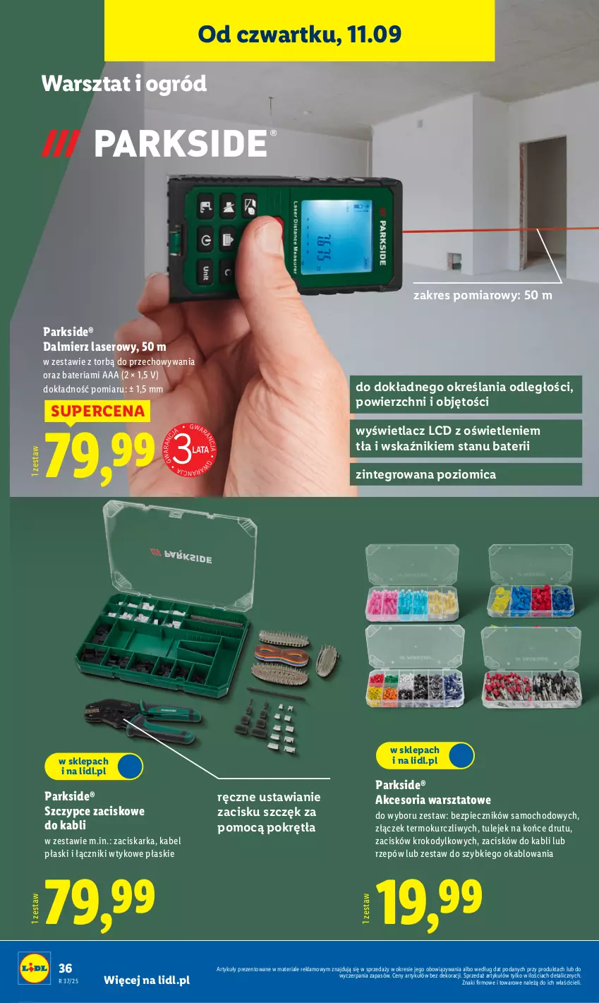 Gazetka promocyjna Lidl - GAZETKA - ważna 08.09 do 13.09.2025 - strona 38 - produkty: Bateria, Ogród, Parkside, Piec, Poziomica, Ser, Szczypce