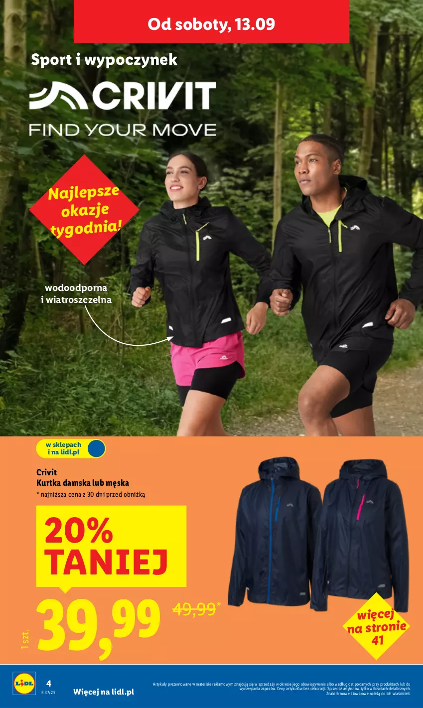 Gazetka promocyjna Lidl - GAZETKA - ważna 08.09 do 13.09.2025 - strona 4 - produkty: Kurtka, Por, Sport