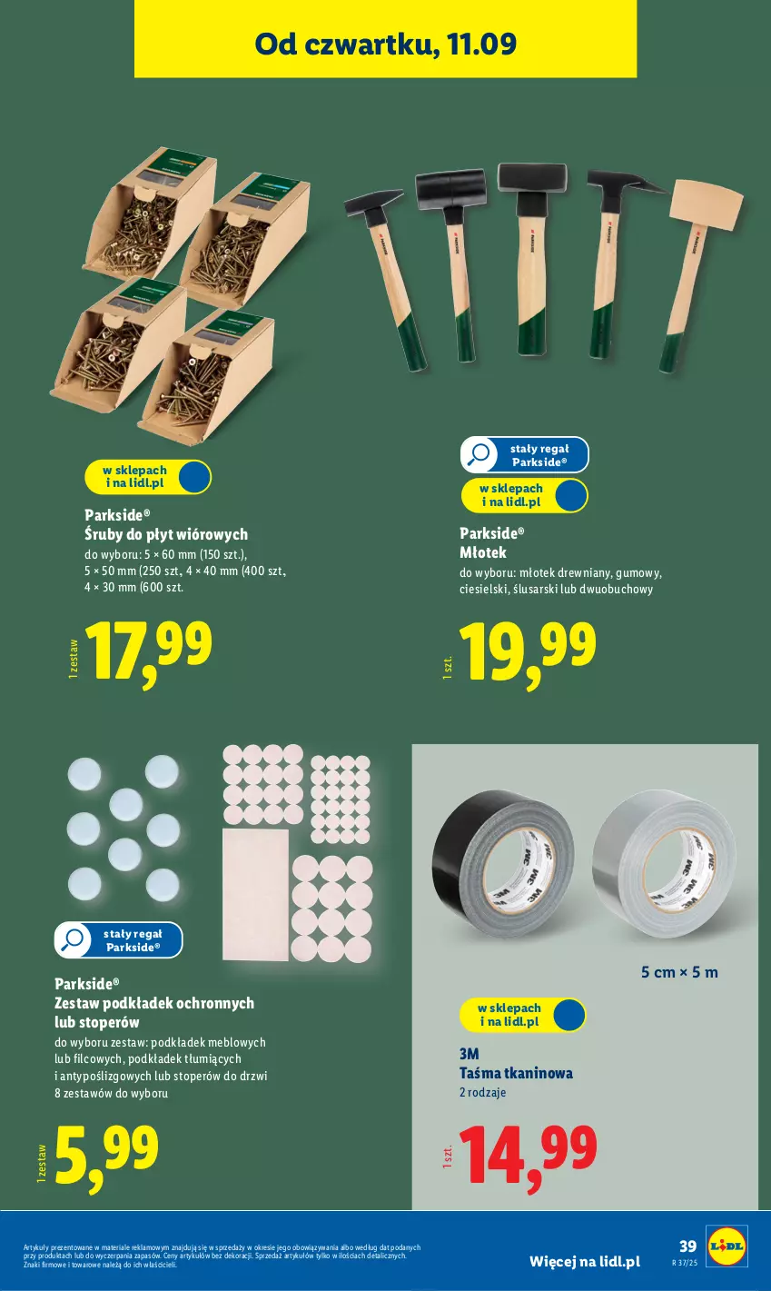 Gazetka promocyjna Lidl - GAZETKA - ważna 08.09 do 13.09.2025 - strona 41 - produkty: Drzwi, Młot, Młotek, Parkside, Podkład, Regał, Top