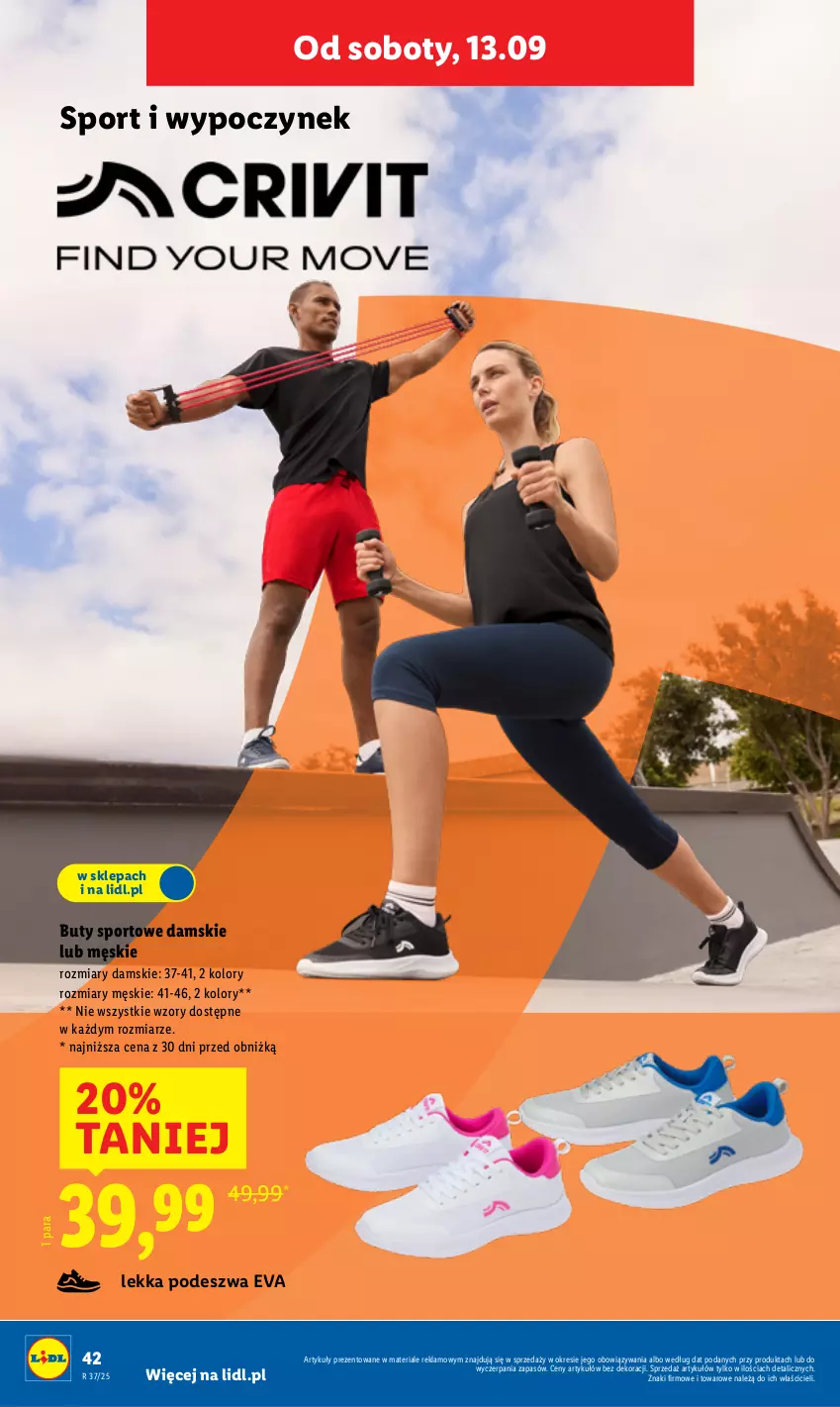 Gazetka promocyjna Lidl - GAZETKA - ważna 08.09 do 13.09.2025 - strona 46 - produkty: Buty, Por, Sport