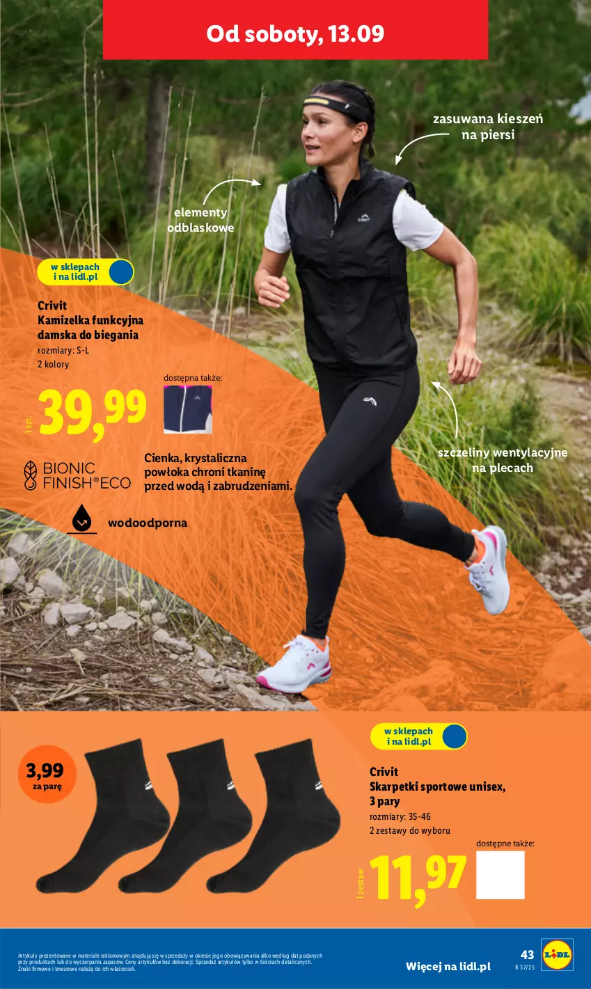 Gazetka promocyjna Lidl - GAZETKA - ważna 08.09 do 13.09.2025 - strona 47 - produkty: Kamizelka, Karp, Por, Skarpetki, Sport