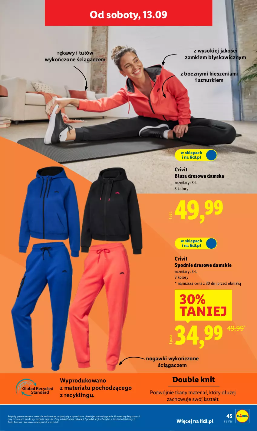 Gazetka promocyjna Lidl - GAZETKA - ważna 08.09 do 13.09.2025 - strona 49 - produkty: Bluza, Bluza dresowa, Control, Dres, Sok, Spodnie, Spodnie dresowe