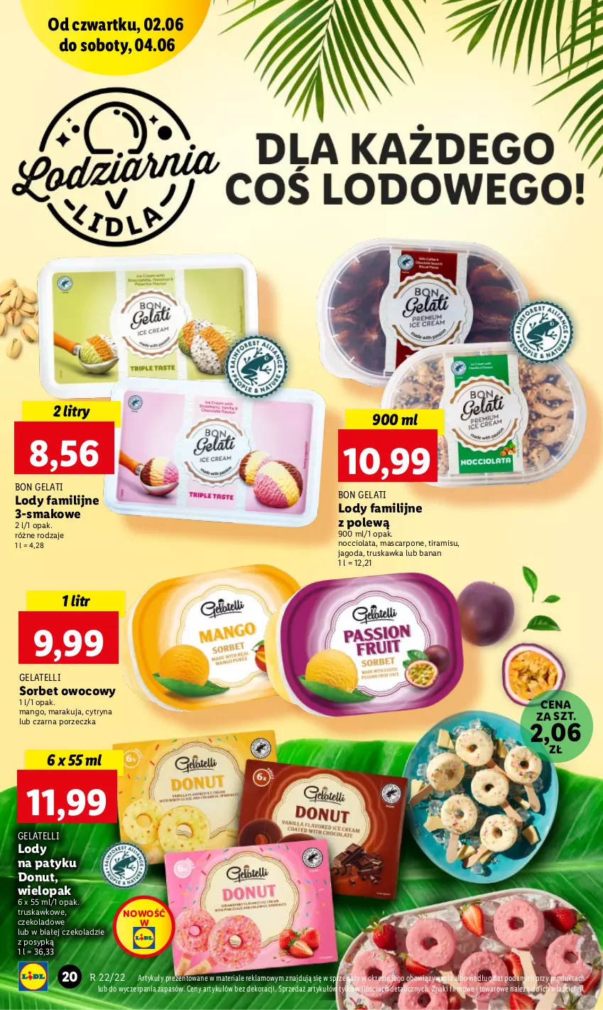 Gazetka promocyjna Lidl - GAZETKA - ważna 02.06 do 04.06.2022 - strona 20 - produkty: Donut, Fa, Lody, Mango, Mascarpone, Por