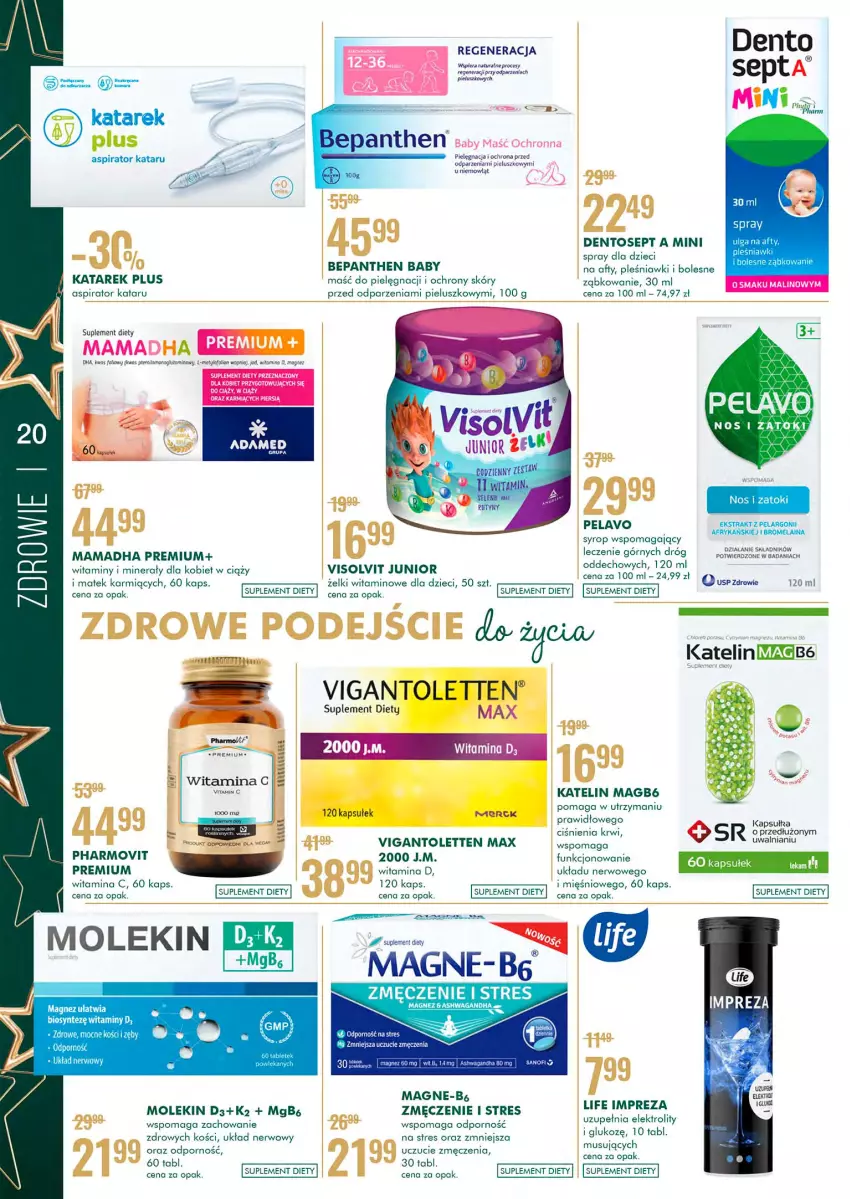 Gazetka promocyjna Super Pharm - Gazetka - ważna 29.11 do 12.12.2021 - strona 20 - produkty: Bepanthen, Dzieci, K2, Karmi, Katelin, LG, Magnez, Mus, Por, Suplement diety, Syrop, Vigantoletten, Waga, Zdrowie