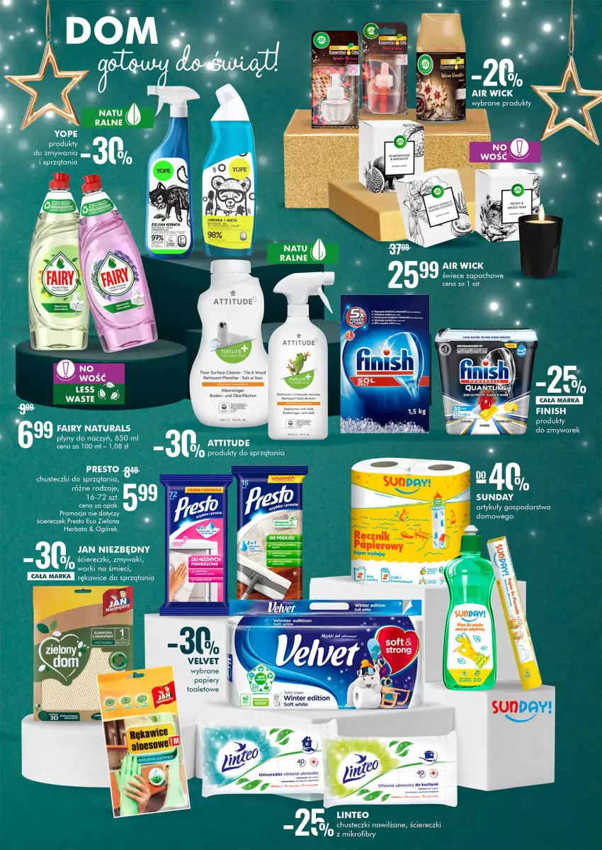 Gazetka promocyjna Super Pharm - Gazetka - ważna 29.11 do 12.12.2021 - strona 5 - produkty: Air Wick, Chusteczki, Fa, Fairy, Herbata, Jan Niezbędny, LG, Ogórek, Papier, Presto, Rękawice, Surf, Velvet, Worki na śmiec, Worki na śmieci, Yope