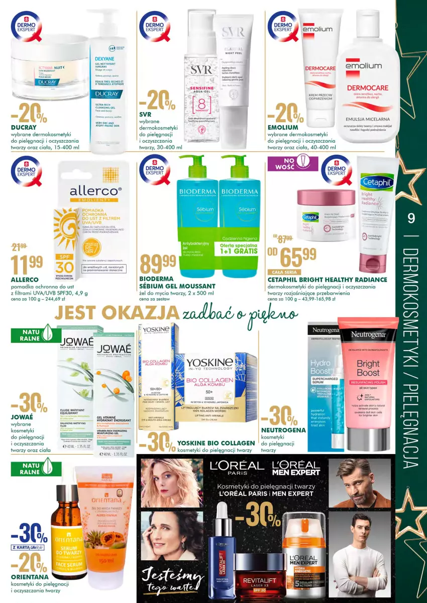 Gazetka promocyjna Super Pharm - Gazetka - ważna 29.11 do 12.12.2021 - strona 9 - produkty: Bioderma, Cetaphil, Ducray, Emolium, Emulsja, Fa, Gra, Gry, Kolagen, Kosmetyki do pielęgnacji, LG, Makijaż, Mars, Neutrogena, Papaja, Rum, Ser, Serum, SVR, Tago, Top, Yoskine