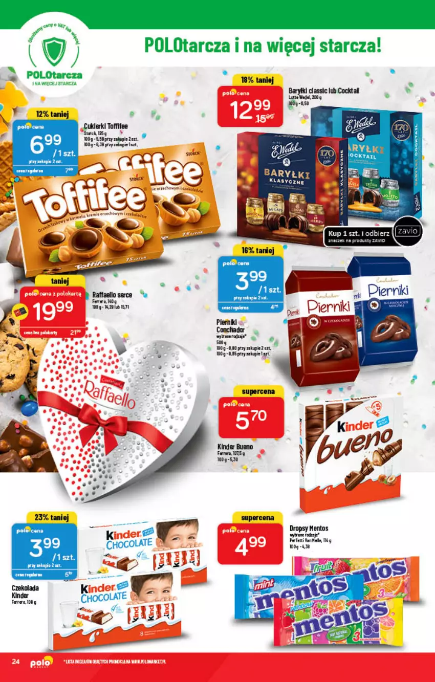 Gazetka promocyjna PoloMarket - Gazetka pomocyjna - ważna 02.02 do 08.02.2022 - strona 24 - produkty: Baryłki, Fa, Ferrero, Kinder, Kinder Bueno, Mentos, Raffaello, Ser, Toffifee, Tran