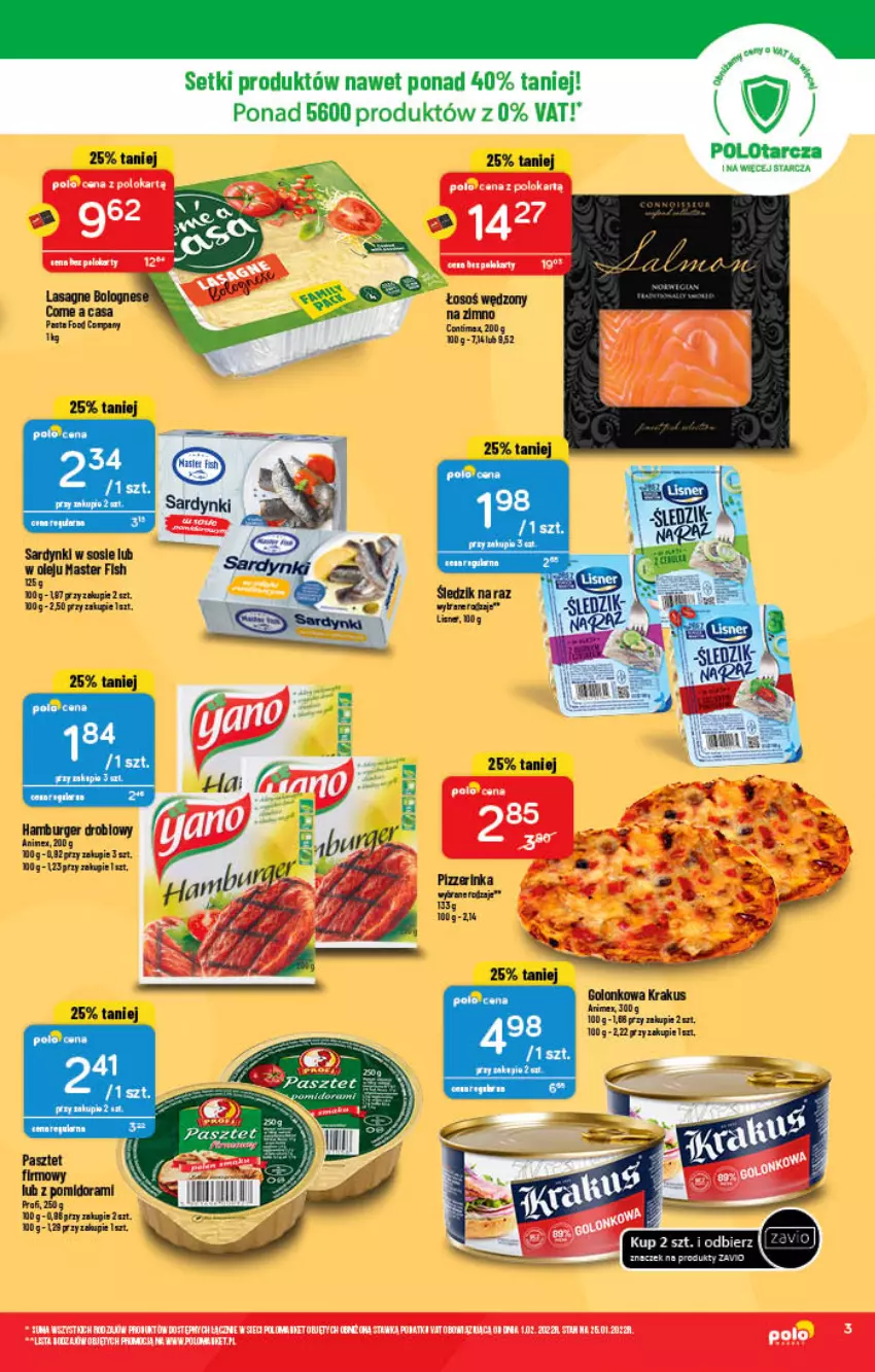 Gazetka promocyjna PoloMarket - Gazetka pomocyjna - ważna 02.02 do 08.02.2022 - strona 3 - produkty: Burger, Hamburger, Lasagne, Olej, Pasztet, Sardynki, Sos