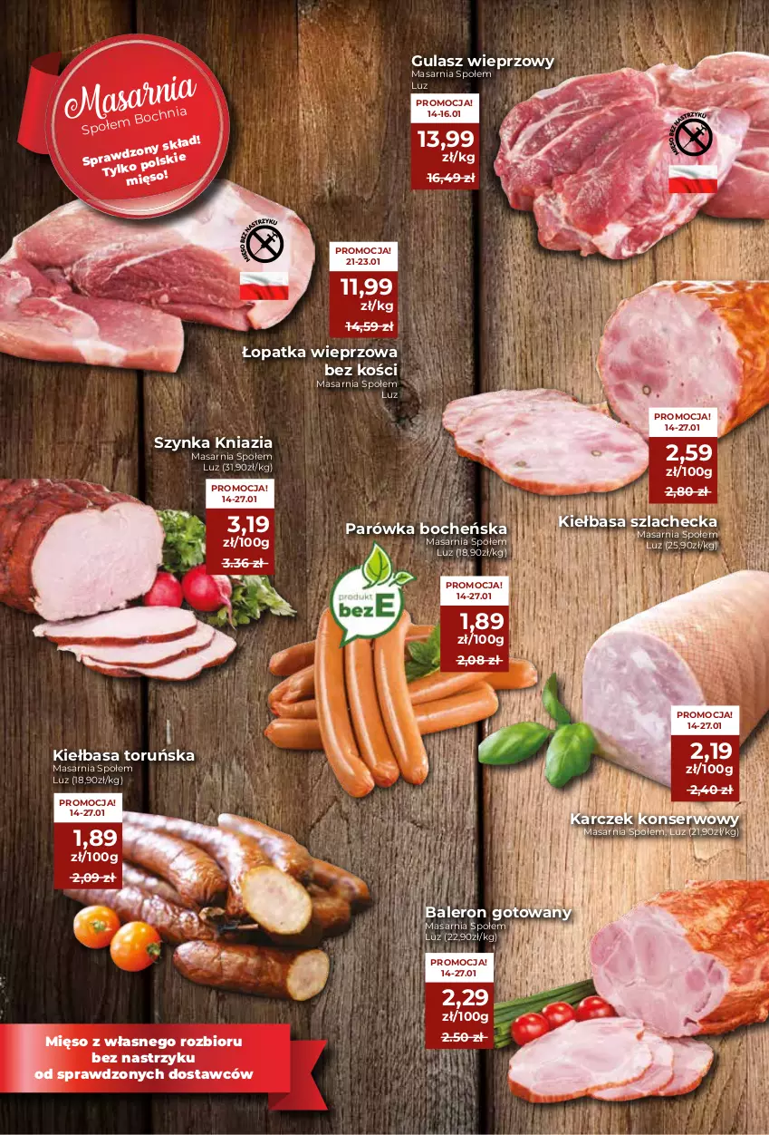 Gazetka promocyjna Społem - Oferta handlowa - ważna 14.01 do 27.01.2021 - strona 2 - produkty: Kiełbasa, Mięso, Ser, Szynka