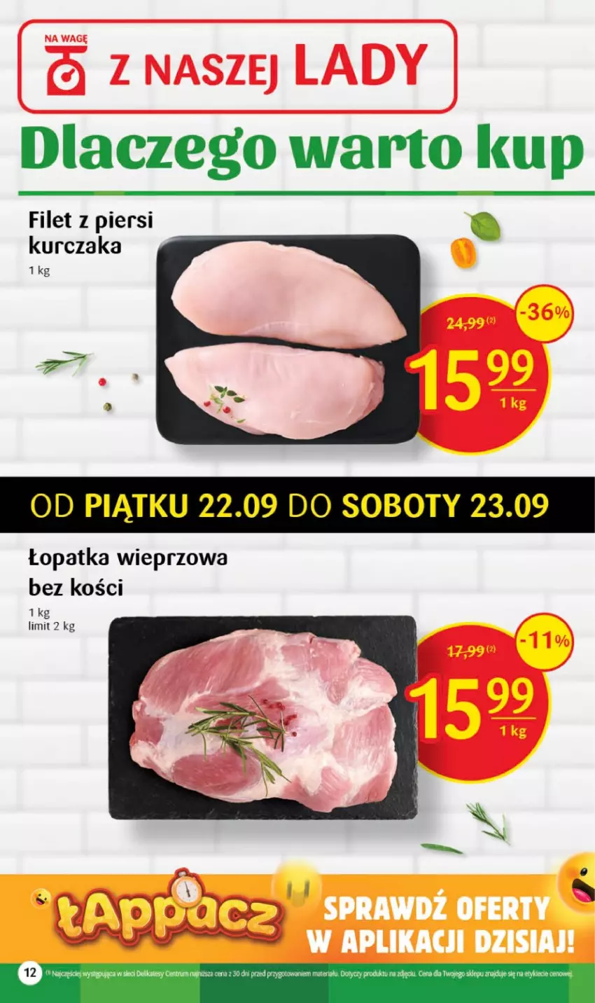 Gazetka promocyjna Delikatesy Centrum - Gazetka DC37 - ważna 21.09 do 27.09.2023 - strona 12 - produkty: Filet z piersi kurczaka, Kurczak