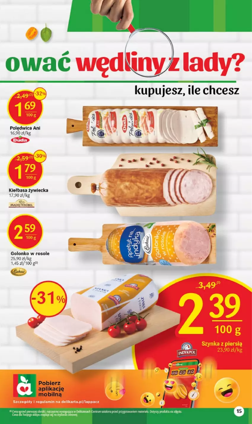 Gazetka promocyjna Delikatesy Centrum - Gazetka DC37 - ważna 21.09 do 27.09.2023 - strona 15 - produkty: Kiełbasa, LG, Madej Wróbel, Mobil, Polędwica, Rum