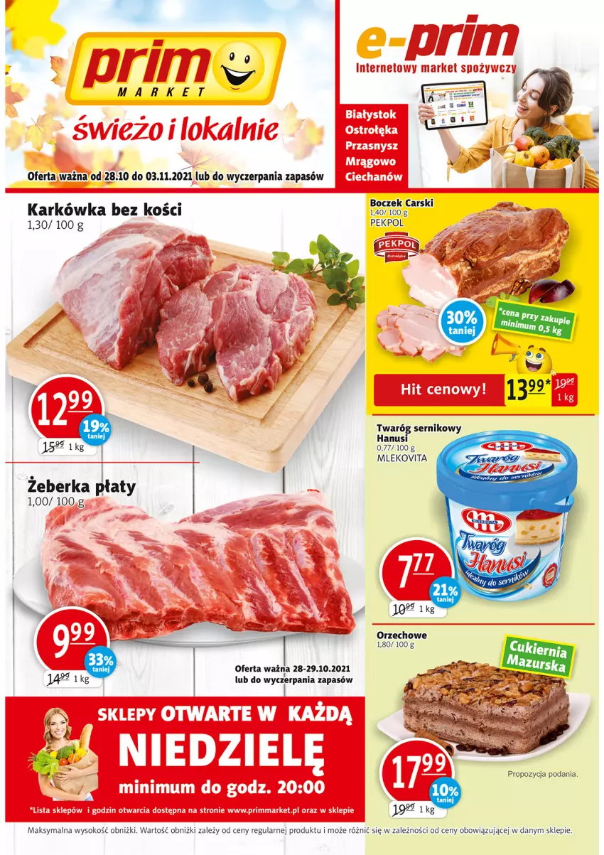 Gazetka promocyjna Prim Market - Gazetka - ważna 28.10 do 03.11.2021 - strona 1 - produkty: Cars, Mleko, Mlekovita, Pekpol, Ser, Sok