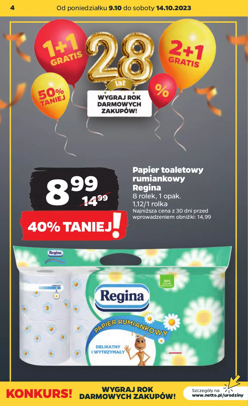 Gazetka promocyjna Netto - Artykuły spożywcze - ważna 09.10 do 14.10.2023 - strona 4 - produkty: Gin, Gra, Papier, Papier toaletowy, Rum