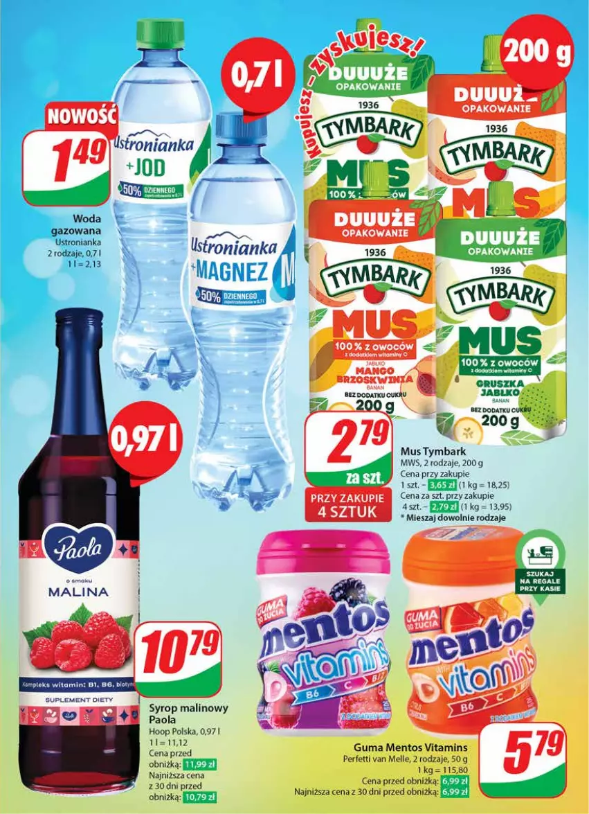 Gazetka promocyjna Dino - Gazetka 29 / 2024 - ważna 17.07 do 23.07.2024 - strona 5 - produkty: Hoop, LG, Mentos, Mus, Paola, Syrop, Tymbark, Woda