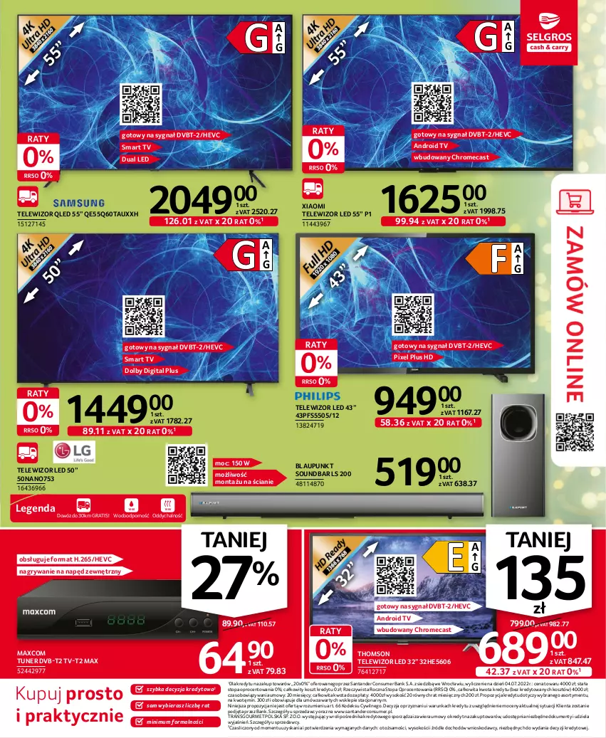 Gazetka promocyjna Selgros - Oferta przemysłowa - ważna 17.11 do 30.11.2022 - strona 13 - produkty: Android TV, Gra, Gry, Kosz, Por, Smart tv, Sok, Soundbar, Sprzedawcy, Telewizor, Thomson, Top, Tran