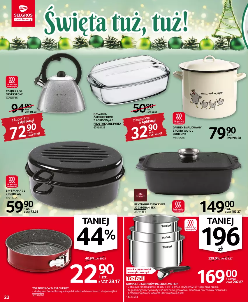 Gazetka promocyjna Selgros - Oferta przemysłowa - ważna 17.11 do 30.11.2022 - strona 22 - produkty: Czajnik, Fa, Garnek, Gra, Miarka, Naczynie żaroodporne, Piec, Piekarnik, Por, Ser, Stół, Tortownica