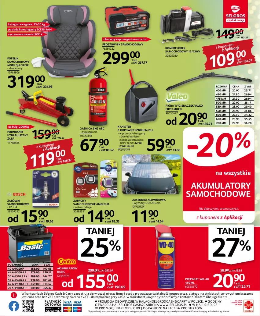 Gazetka promocyjna Selgros - Oferta przemysłowa - ważna 17.11 do 30.11.2022 - strona 39 - produkty: Akumulator, Ambi Pur, Dźwig, Fotel, Fotelik, Fotelik samochodowy, Gaśnica, Gra, Kompresor, LG, Prostownik, Pur, Sok, WD-40, Wieszak