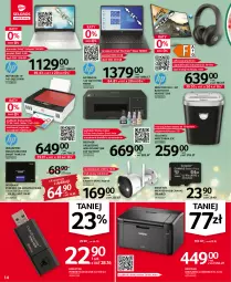 Gazetka promocyjna Selgros - Oferta przemysłowa - Gazetka - ważna od 30.11 do 30.11.2022 - strona 14 - produkty: Ser, Notebook, Pendrive, Kosz, Niszczarka, Kamera, Urządzenie wielofunkcyjne, Pentium, Procesor, Drukarka, Monitor, Brother, Mobil, Intel, HP