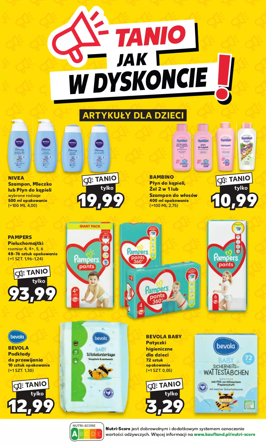 Gazetka promocyjna Kaufland - Kaufland - ważna 23.11 do 06.12.2023 - strona 20 - produkty: Dzieci, Majtki, Mleczko, Nivea, Pampers, Pieluchomajtki, Płyn do kąpieli, Podkład, Sok, Szampon