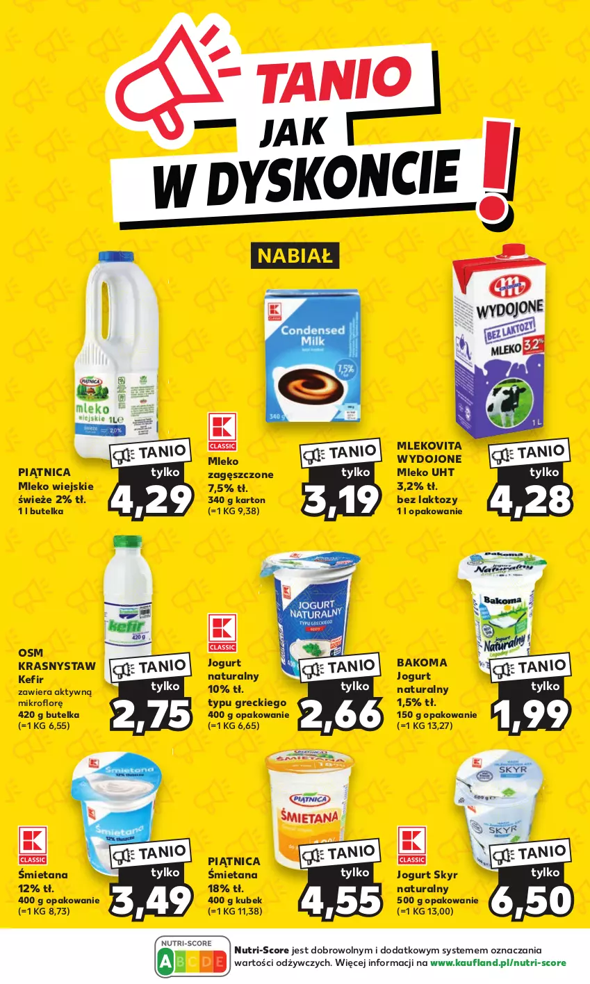 Gazetka promocyjna Kaufland - Kaufland - ważna 23.11 do 06.12.2023 - strona 6 - produkty: Bakoma, Jogurt, Jogurt naturalny, Kefir, Kubek, Mleko, Mleko zagęszczone, Mlekovita, Piątnica, Ser