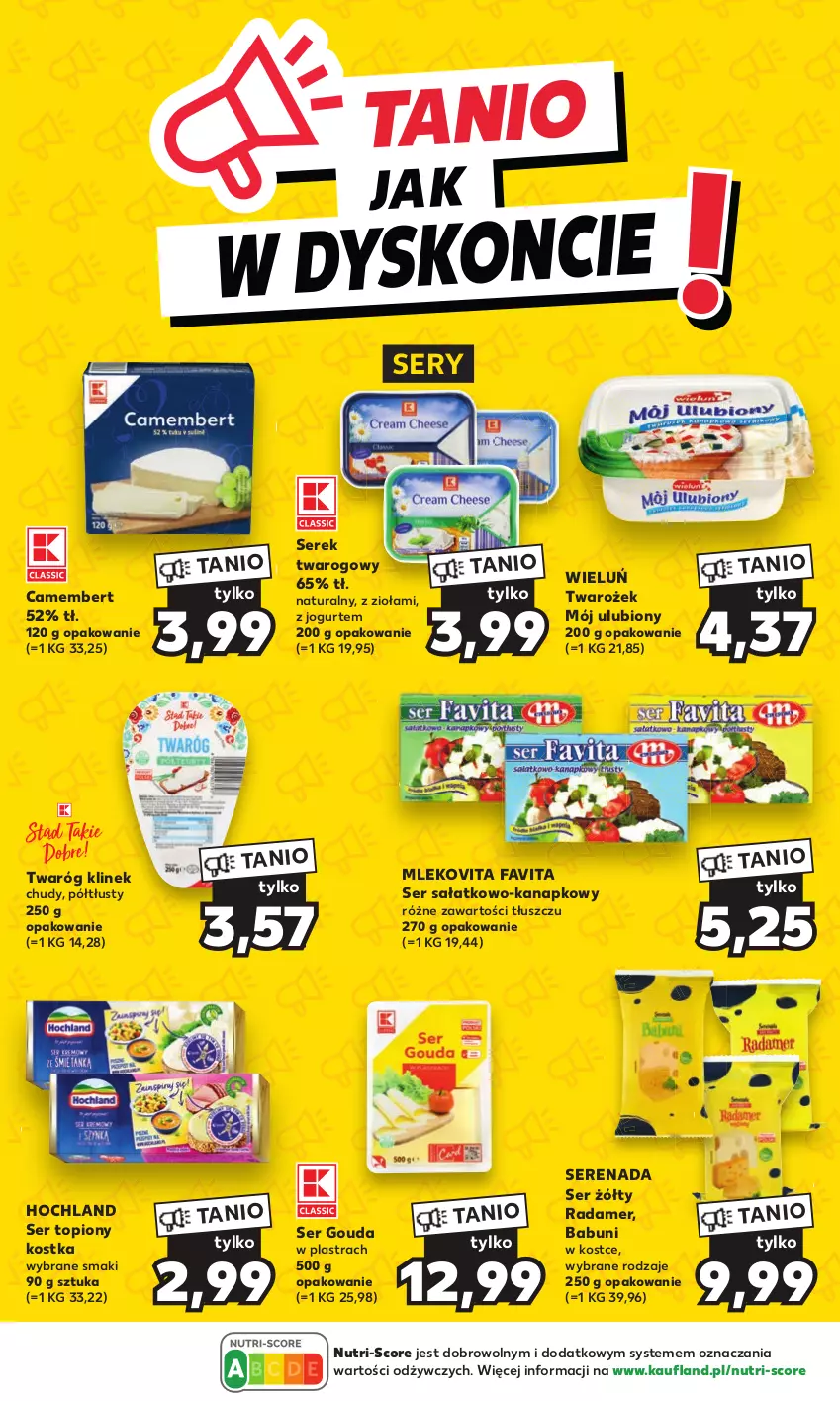 Gazetka promocyjna Kaufland - Kaufland - ważna 23.11 do 06.12.2023 - strona 8 - produkty: Babuni, Camembert, Fa, Favita, Gouda, Hochland, Jogurt, Mleko, Mlekovita, Radamer, Sałat, Ser, Ser sałatkowo-kanapkowy, Ser topiony, Serek, Serek twarogowy, Top, Twaróg