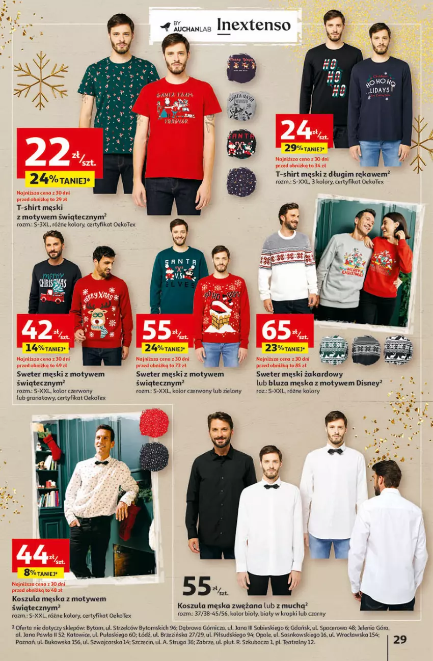 Gazetka promocyjna Auchan - Gazetka Magia Świąt Część 4 Hipermarket Auchan - ważna 07.12 do 13.12.2023 - strona 29 - produkty: Acer, Bluza, Cars, Disney, Gra, Granat, Kosz, Koszula, Sos, Sweter, T-shirt, Tran