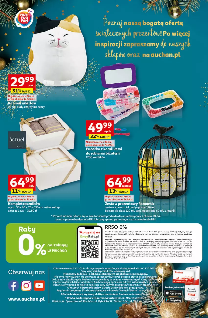 Gazetka promocyjna Auchan - Gazetka Magia Świąt Część 4 Hipermarket Auchan - ważna 07.12 do 13.12.2023 - strona 40 - produkty: Acer, Balsam do ciała, Manta, Mars, Peeling, Pudełko, Ręcznik, Ser, Zestaw prezentowy