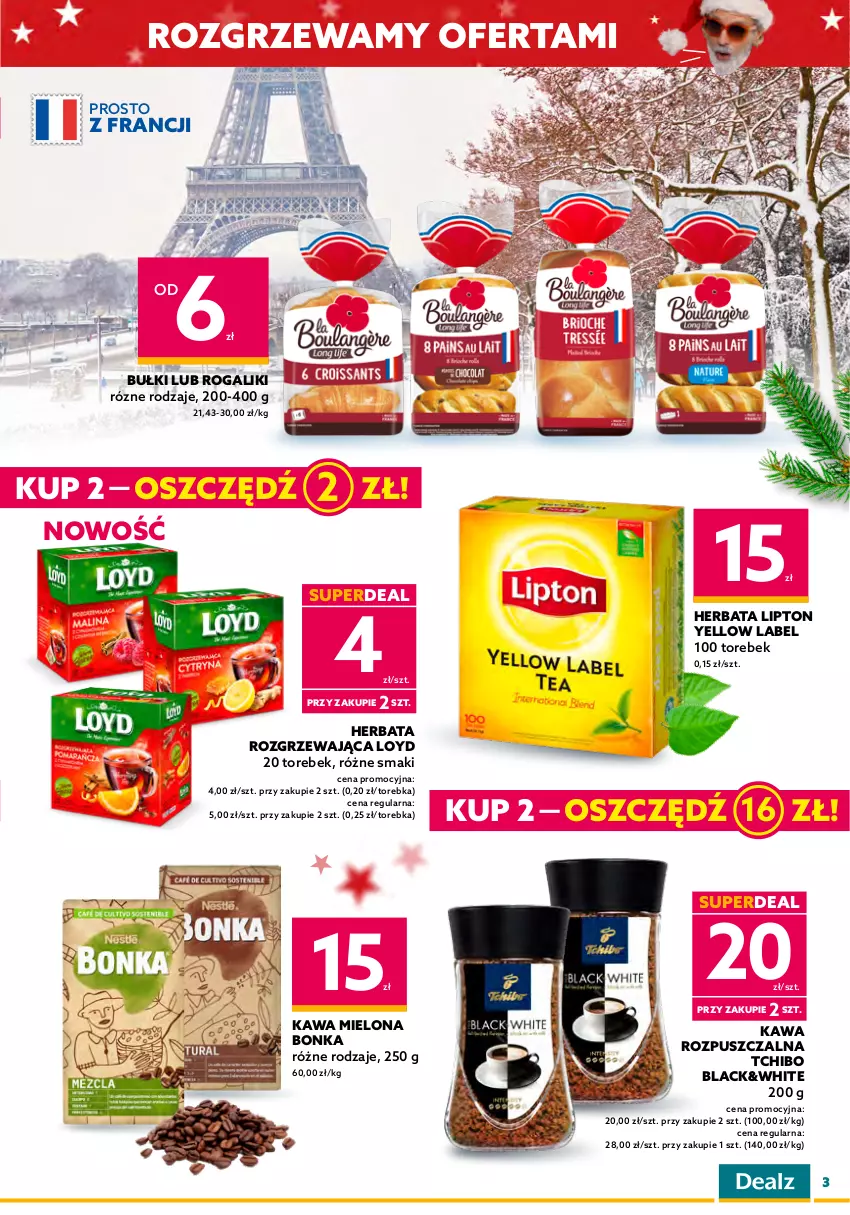 Gazetka promocyjna Dealz - NOWA GAZETKAŚwiętuj najlepsze okazje! - ważna 16.11 do 29.11.2022 - strona 3 - produkty: Ciastka, Fa, Herbata, Kawa, Kawa mielona, Kawa rozpuszczalna, Lack, Lipton, Loyd, Rogal, Tchibo, Torebka