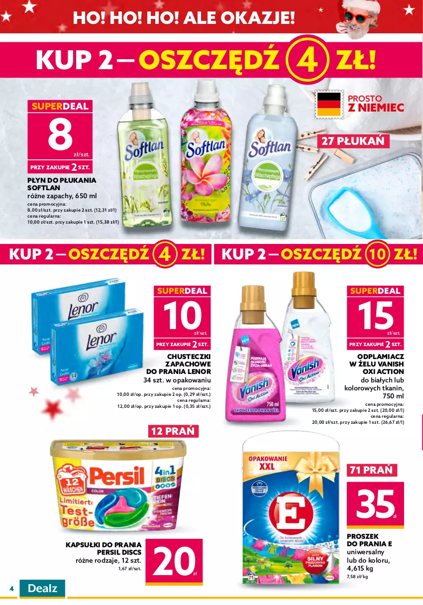 Gazetka promocyjna Dealz - NOWA GAZETKAŚwiętuj najlepsze okazje! - ważna 16.11 do 29.11.2022 - strona 4 - produkty: Chusteczki, Fa, Fairy, Kapsułki do prania, Lenor, Ludwik, Odplamiacz, Papier, Papier toaletowy, Persil, Płyn do płukania, Proszek do prania, Vanish, Zmywarki